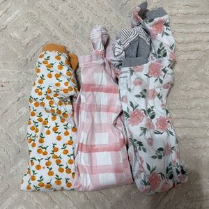 Burt's Bees Baby Pink and Gray Pajama Sets